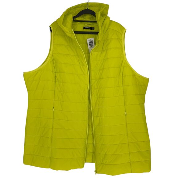 Torrid Packable Puffer Vest 4X 26 Yellow Hooded Full Zip Pockets Lightweight NWT - Picture 10 of 14